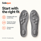 Solequo fit with raised fabric-covered cushioning and white heel logo
